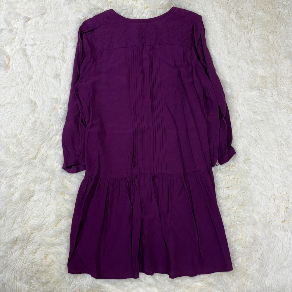 Anthropologie Maeve Galina Drop Waist Dress Women Small Purple Boho Plum Romance - Picture 6 of 6